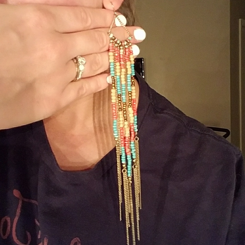 very funky long boho earnings